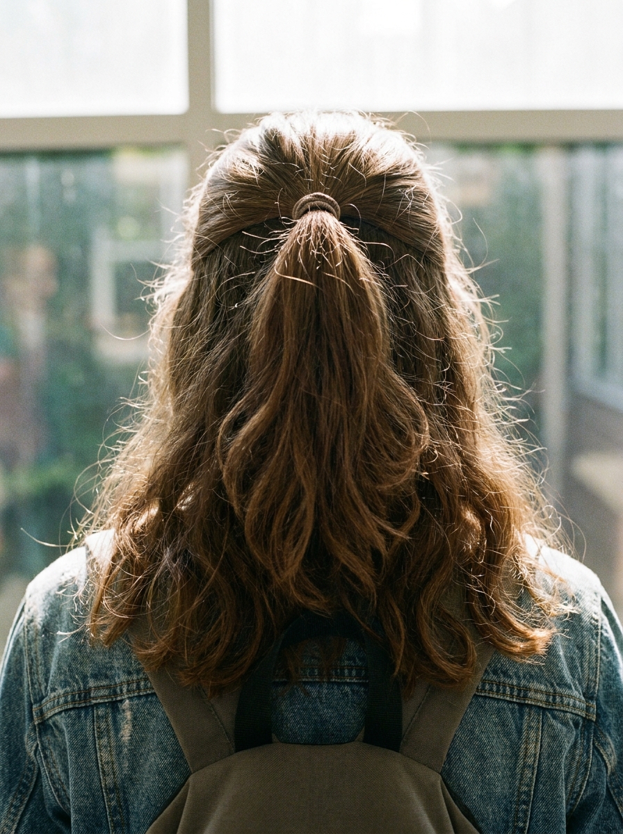 Half-Up Ponytail als Back to School Hairstyles Inspiration 2026